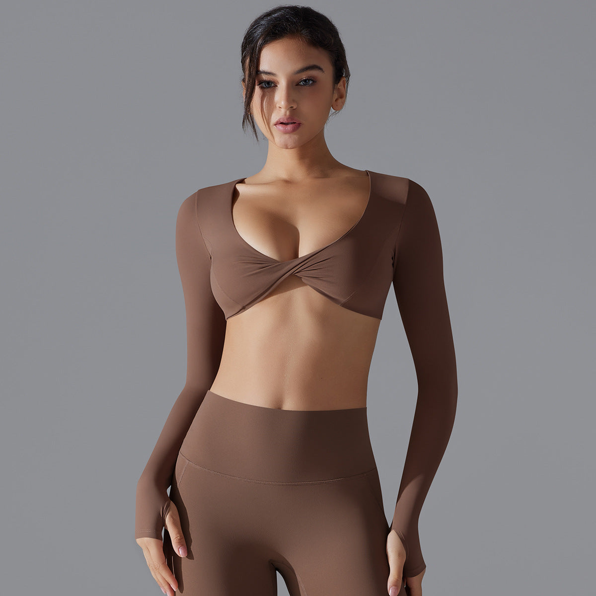 SculptV Deep-Neck Crop Top