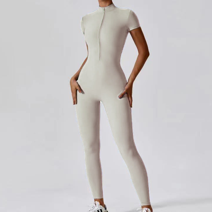 SculptZip Short-Sleeve Jumpsuit