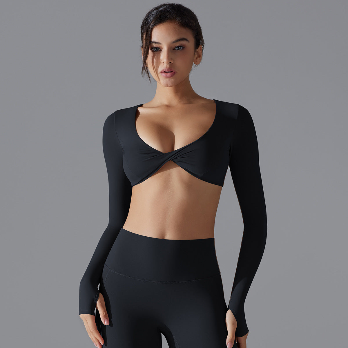 SculptV Deep-Neck Crop Top