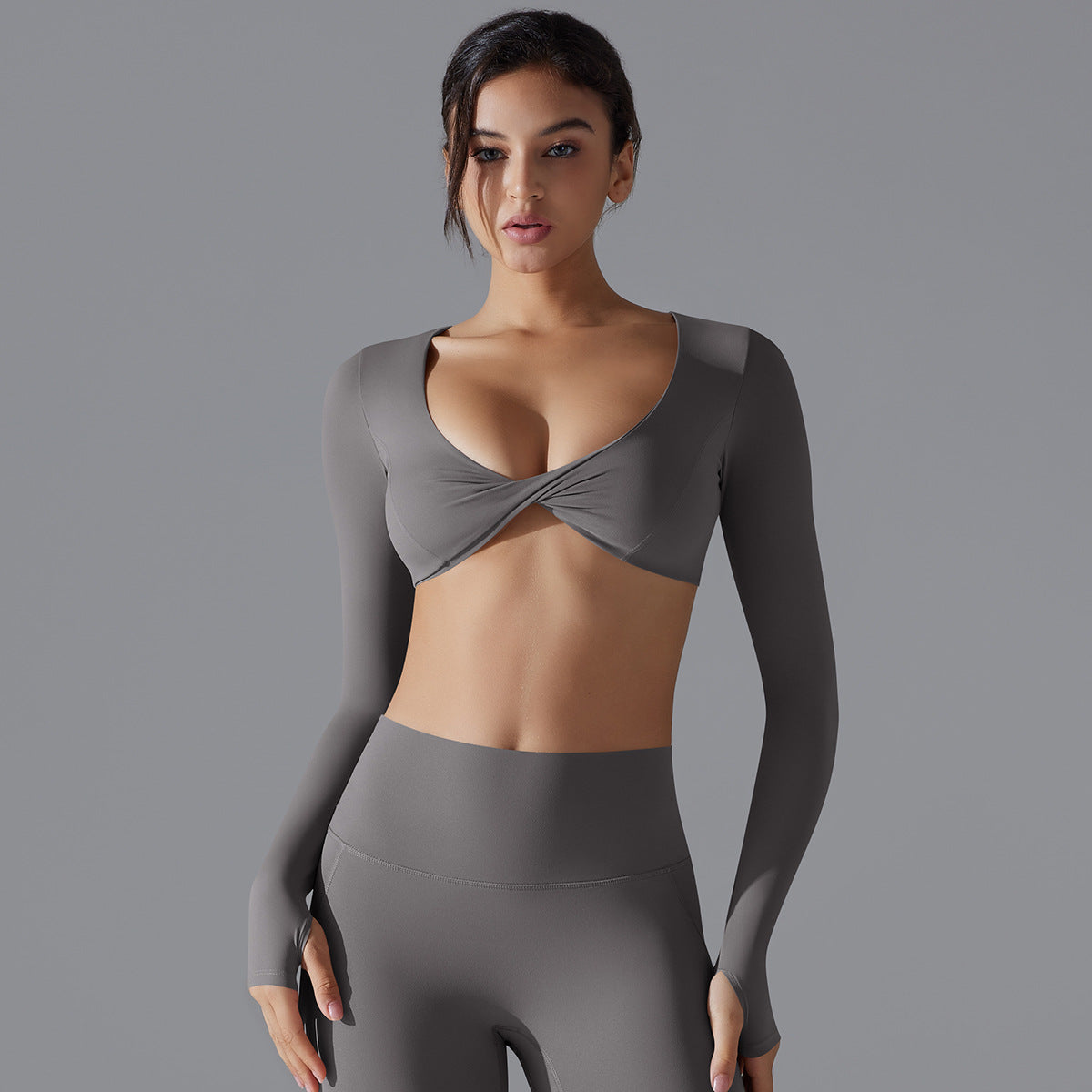 SculptV Deep-Neck Crop Top