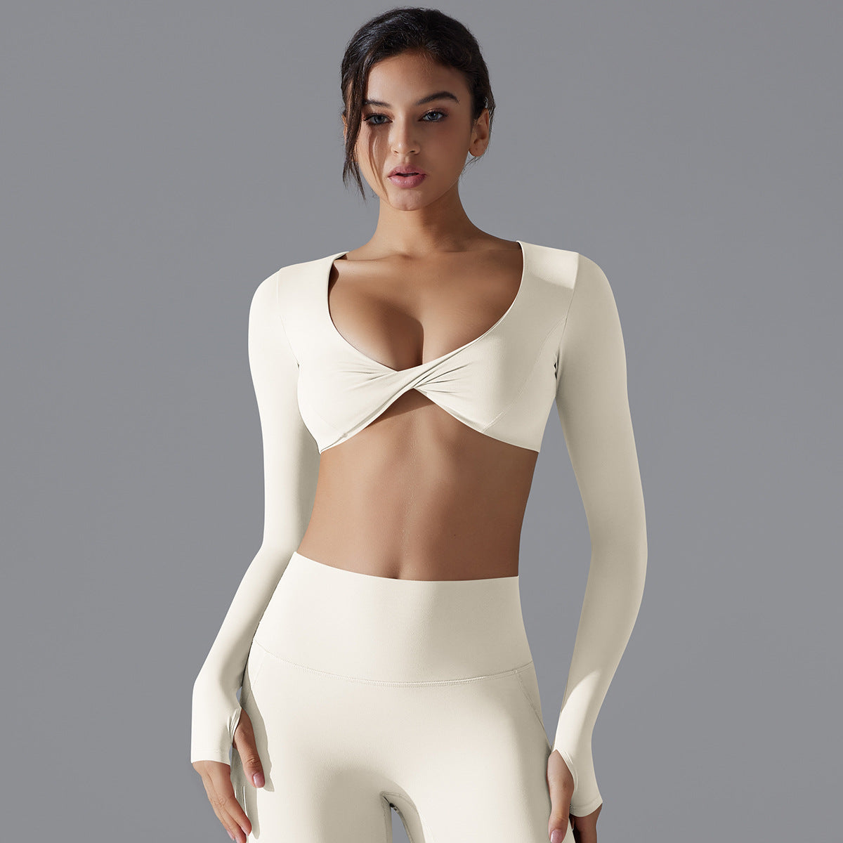 SculptV Deep-Neck Crop Top
